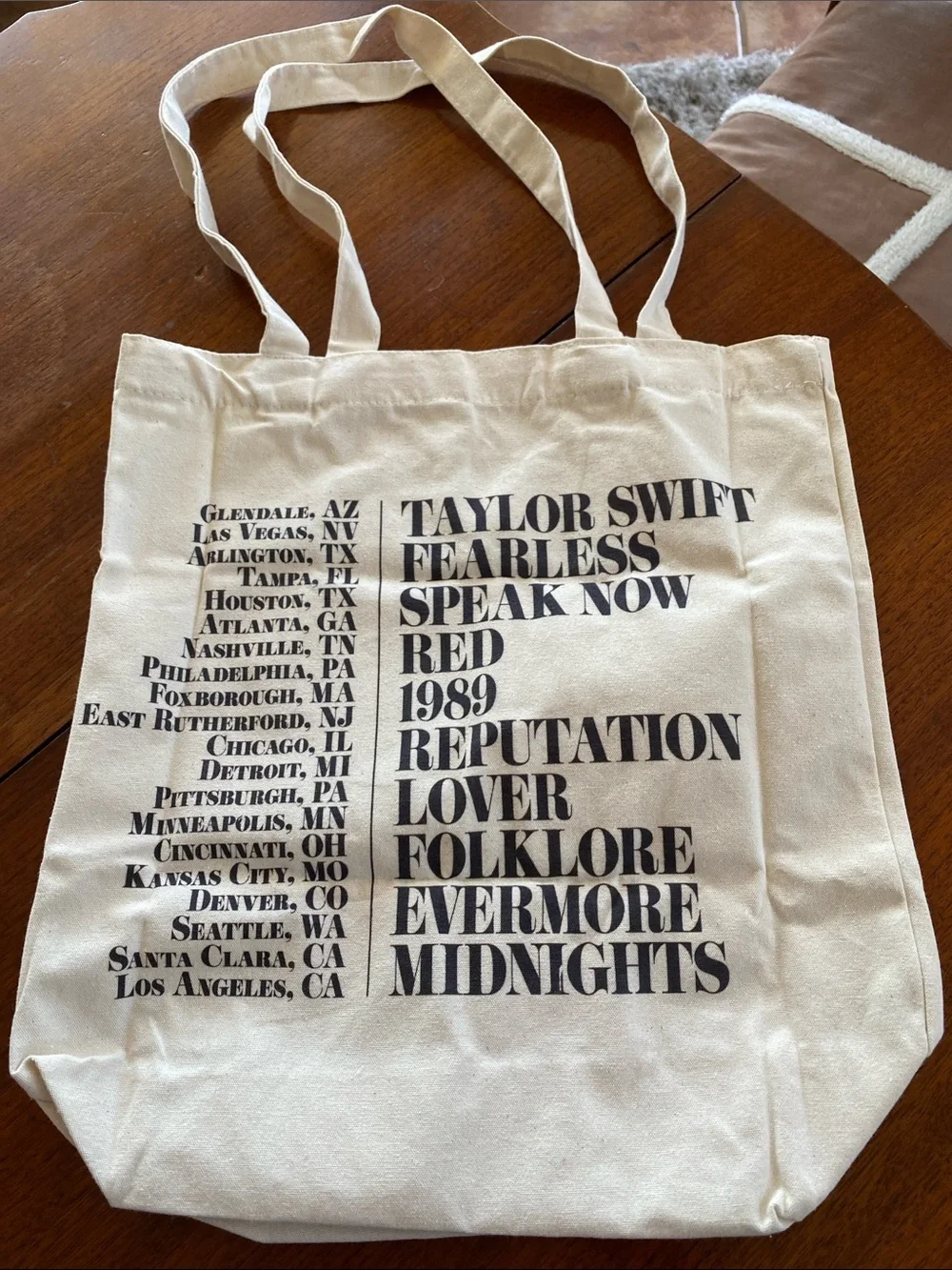 Taylor Swift  Canvas Tote Bag in Cream with Graphic Print